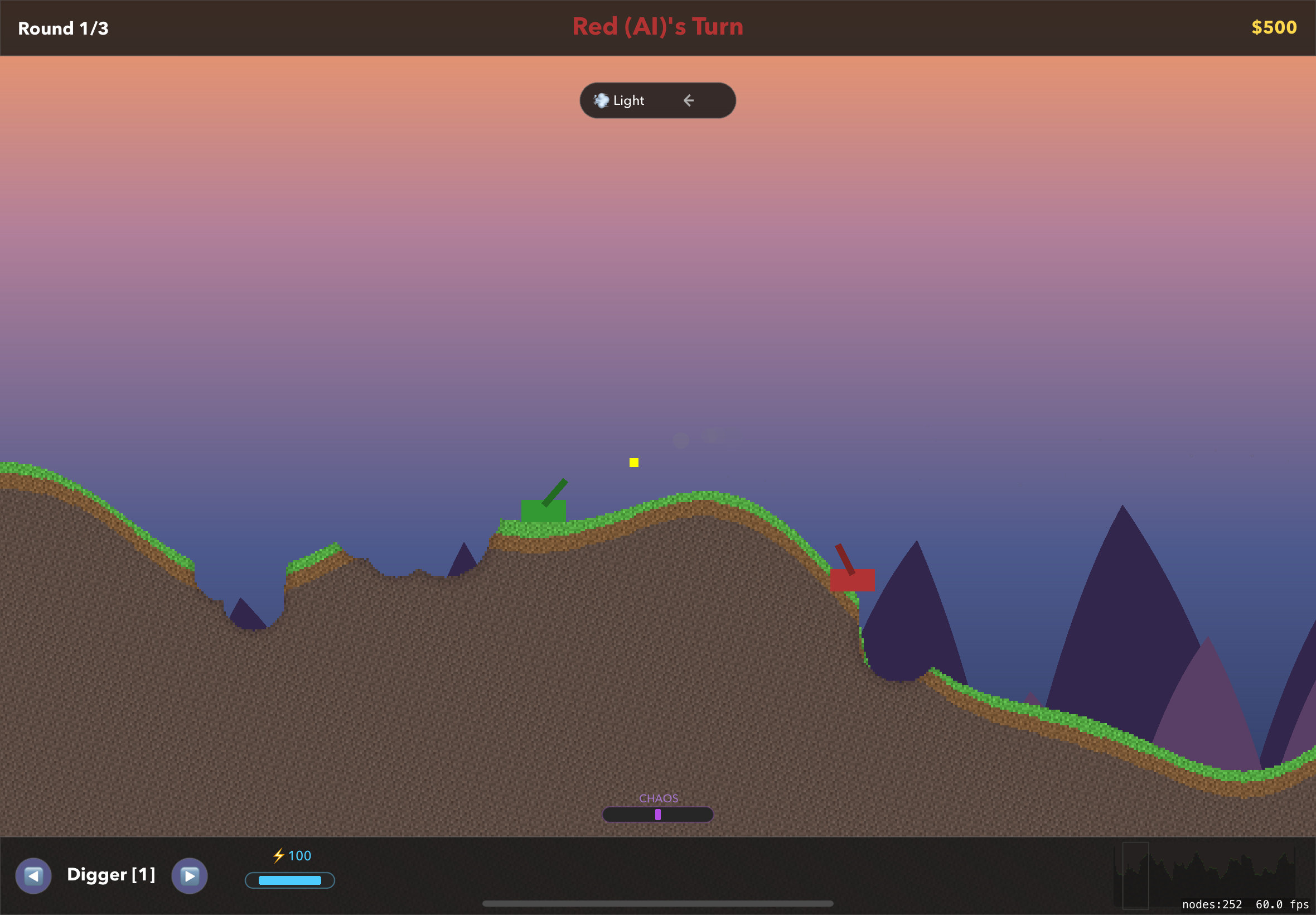 Projectile mid-flight